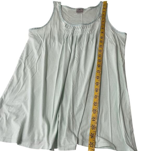 Natori Pajama Set Size Medium Green 100% Supima Cotton Loungewear Tank Pants PJ - Picture 3 of 8